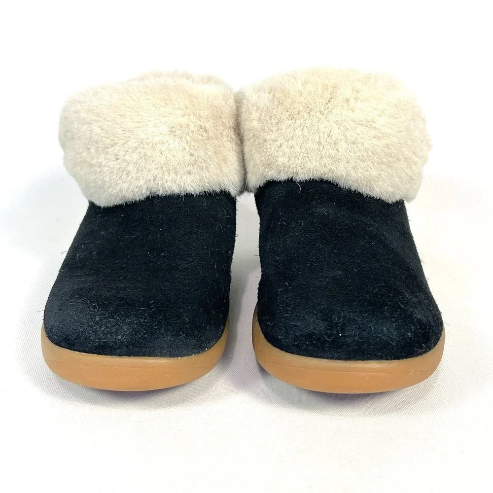 UGG Dreamee Toddler Boots Size 10 Black Suede Faux‎ Fur Zip Winter Booties